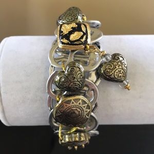Unique Hand Crafted Soda Tab Stretch Bracelet with Decorative Charms